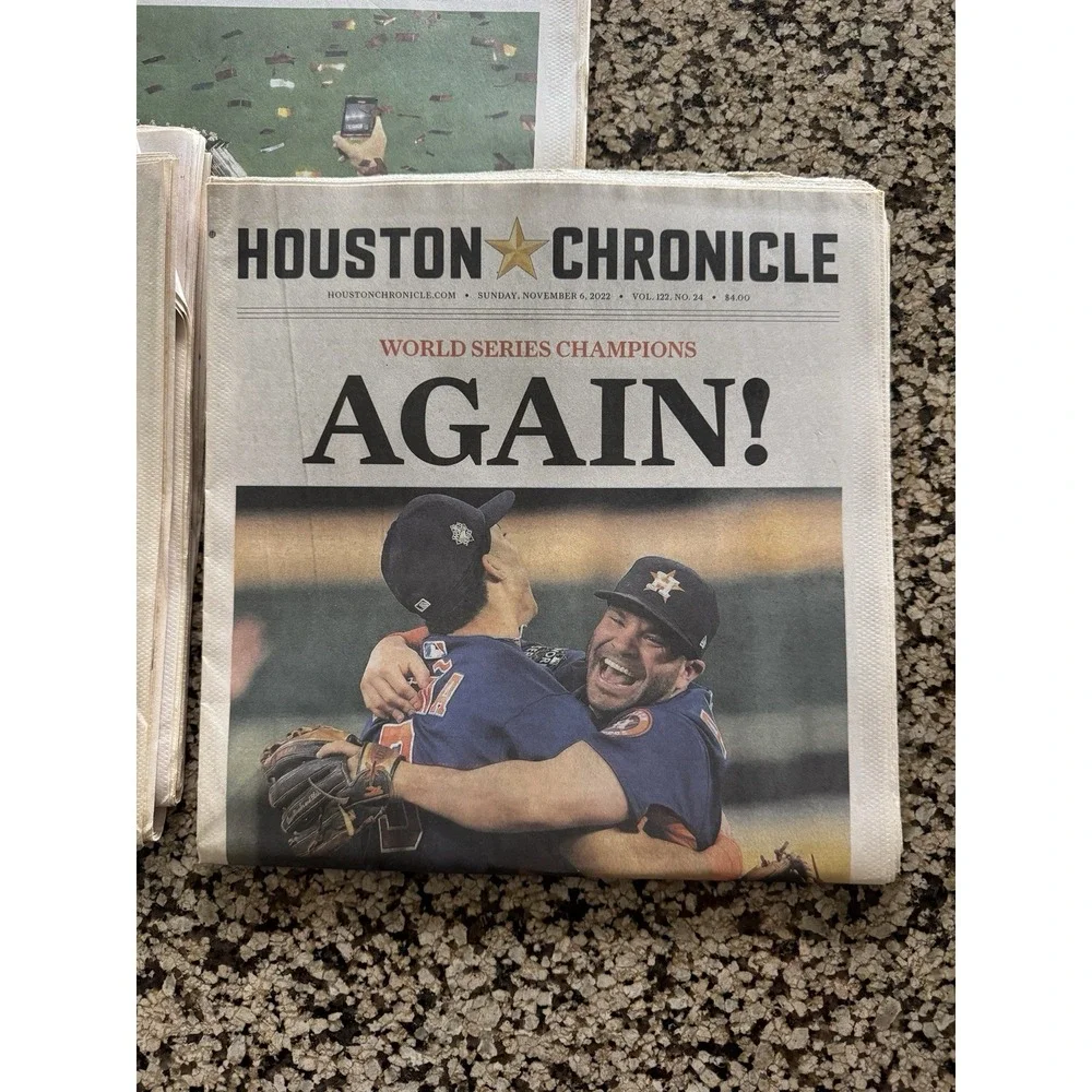 Complete 3 Set 2022 World Series Houston Astros Houston Chronicle Newspapers ❤️✅